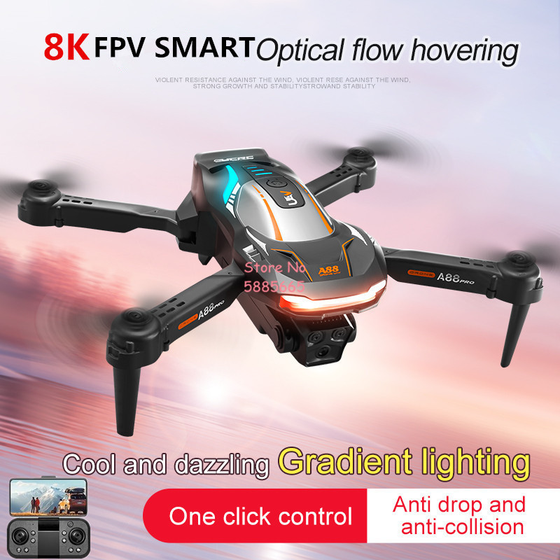 Kids Toys Drone - 8K航空写真撮影 オプティカルフローポジショニング FPV RCドローン 4CH カラフル照明