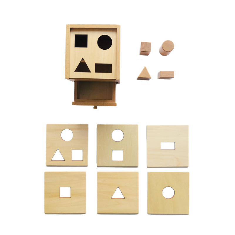 Kids Toys Drawers - モンテッソーリ教育学習玩具 木製幾何学ボックス 引き出し付き 子供用ゲーム 手と目の協調性を養う教材