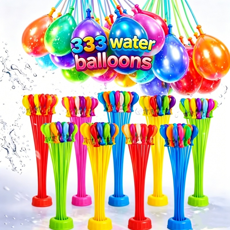 Water Balloon Set - 111個入り 夏用水風船：プールパーティー、ビーチ、屋外チームゲーム、おもちゃ、フェスティバル、パーティーデコレーション用の急速充填水風船