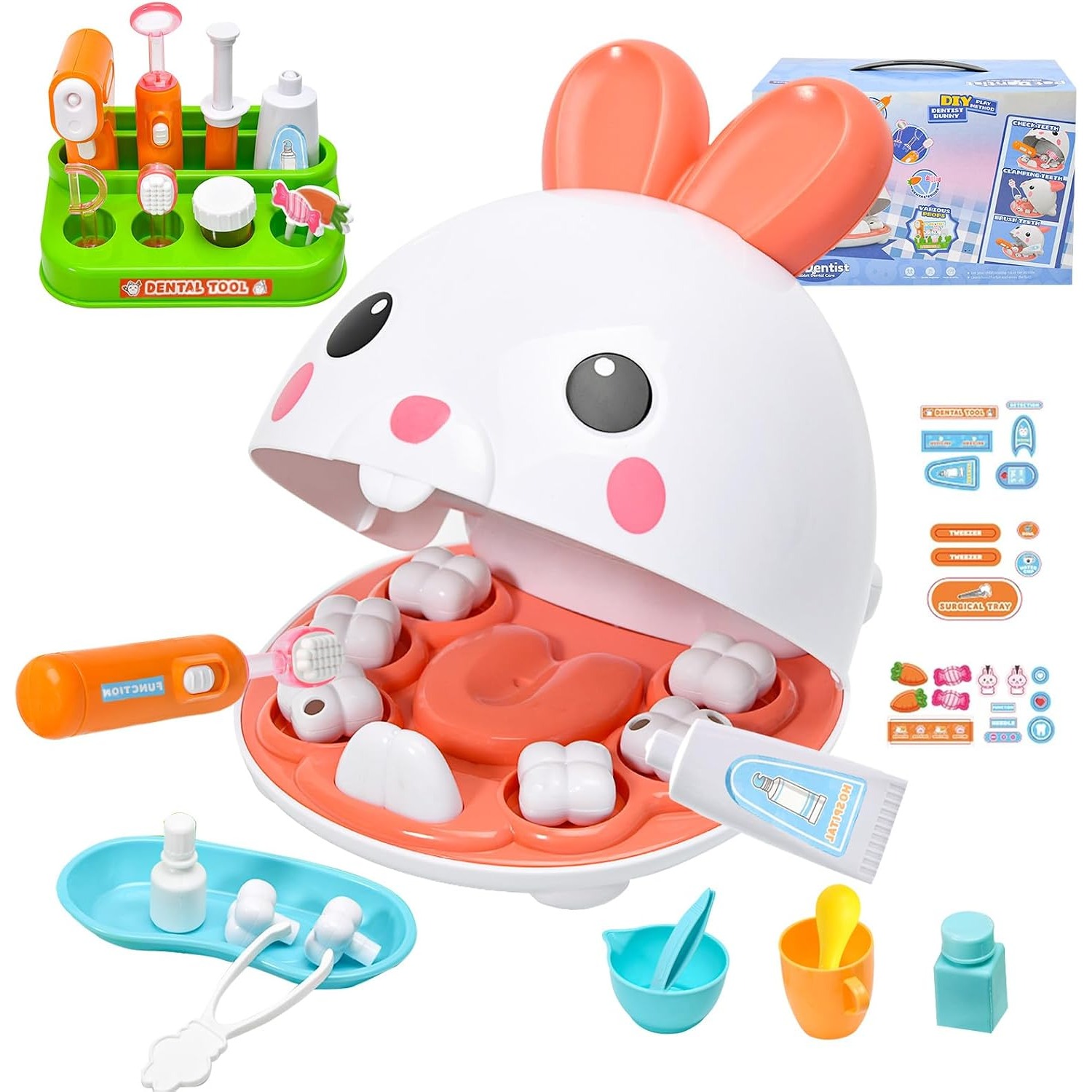 Kids Toys Doctor Set - 歯医者キットごっこ遊びセット歯歯科用ツール医療ペットドクターロールプレイおもちゃプレイセット教育ギフト子供幼児向け