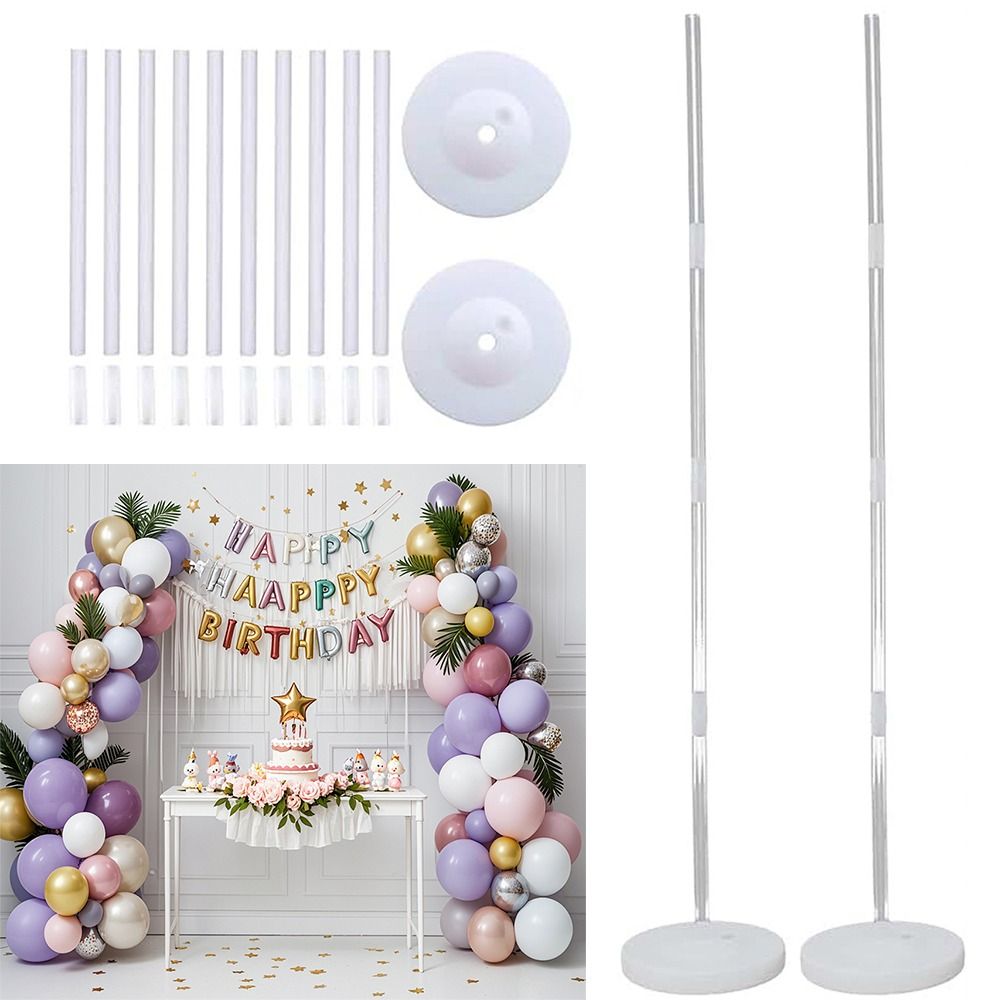 Water Balloon Set - 1/2セット透明バルーンコラムキット、ベース付き、水で充填可能、バルーンアーチブラケット、ポール付きDIYアクセサリー