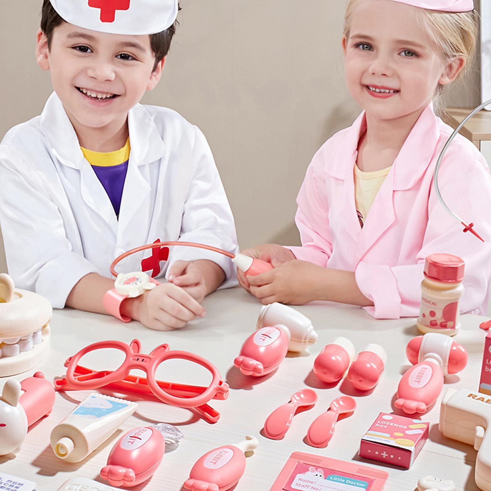 Kids Toys Doctor Set - 子供用お医者さんおもちゃ、病院ごっこ遊びセット、音と光付き、男の子女の子向け、家庭用、幼稚園用
