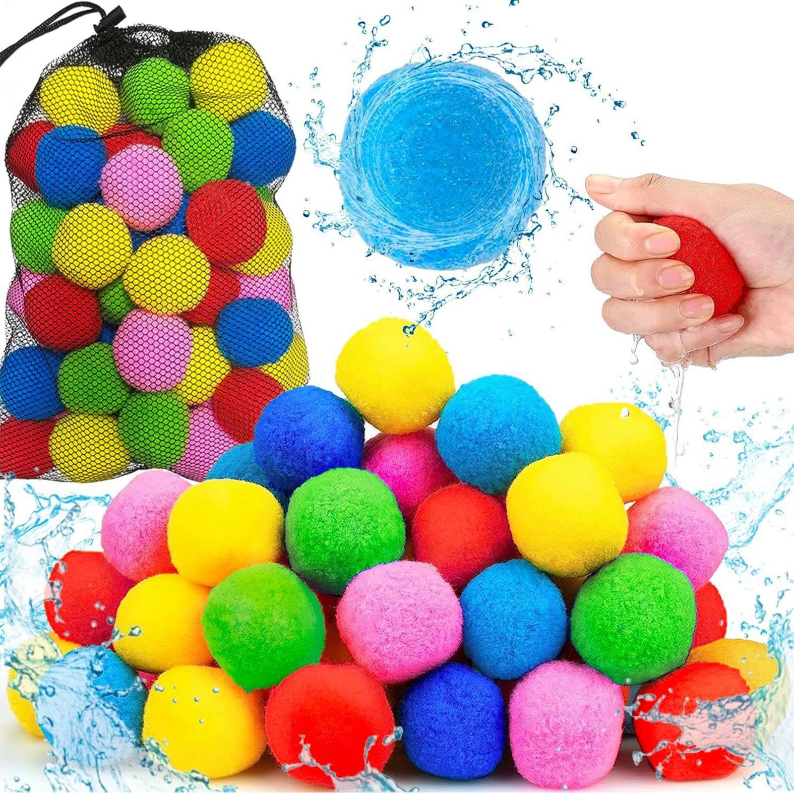 Water Balloon Set - 60個/セット 再利用可能な水ボール インスタントリフィル ソフトビーチトイ 家族向け屋外ゲーム ウォータースポンジボール