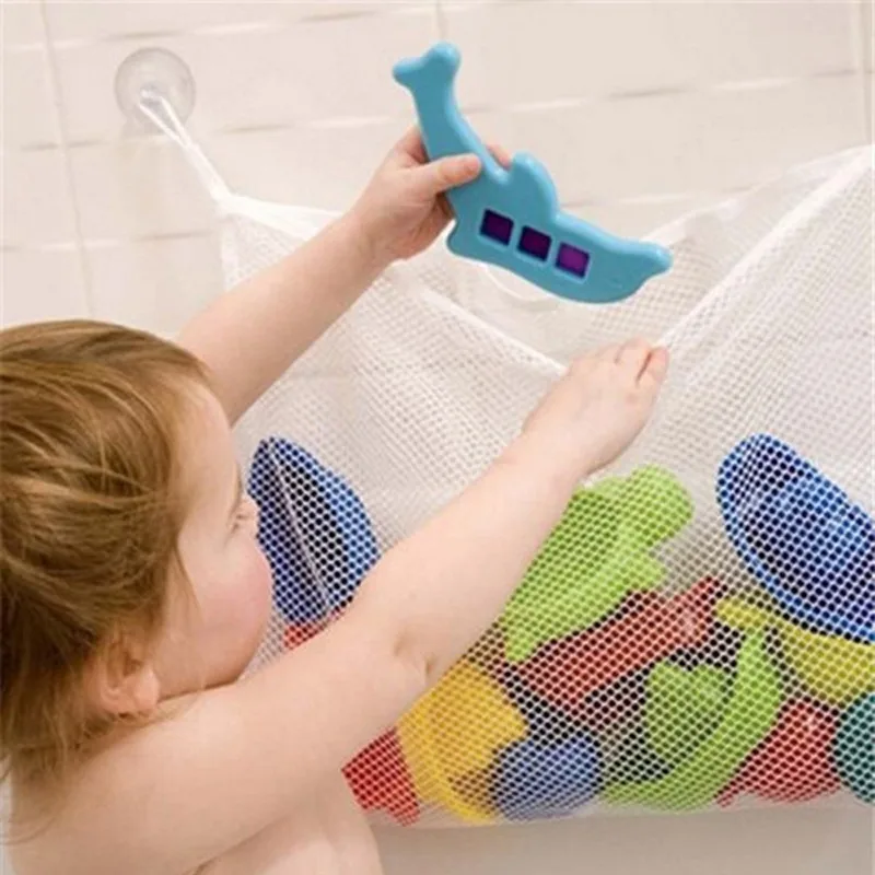 Kids Toys And Games - ベビーバスルームメッシュバスバッグ子供漫画バスケットネット子供のゲームネットワーク防水布砂のおもちゃビーチ収納オーガナイザー
