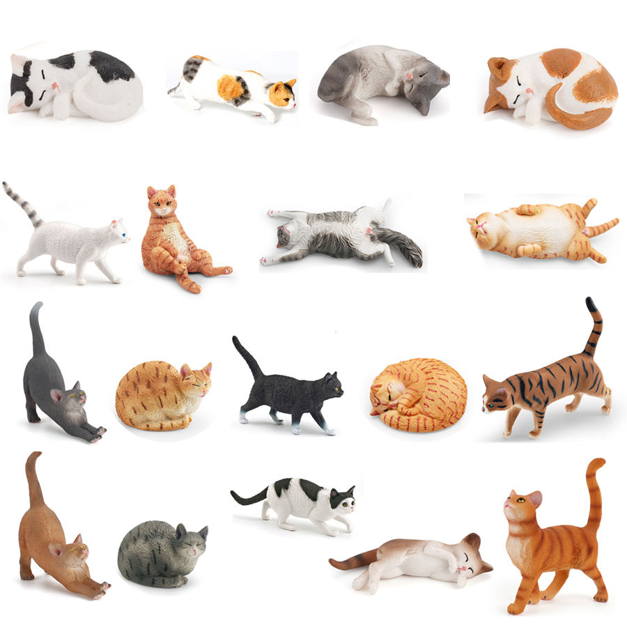 Kids Toys Home - リアルなかわいい子猫怠惰な牧歌的な猫ワイヤーヘア猫モデルフィギュア家の装飾クリエイティブデスクトップ装飾コレクション子供のおもちゃ