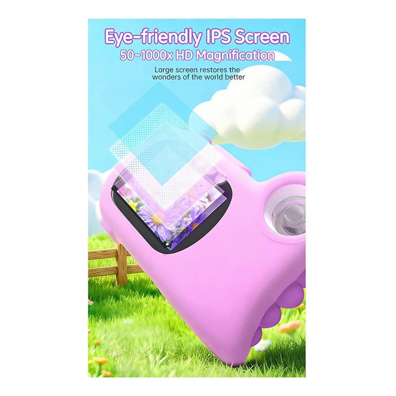 Kids Toys Videos - FBIL-2 子供用1-in-1顕微鏡＆ビデオカメラ、2.0インチスクリーン付き1000倍デジタル顕微鏡 STEM教育玩具
