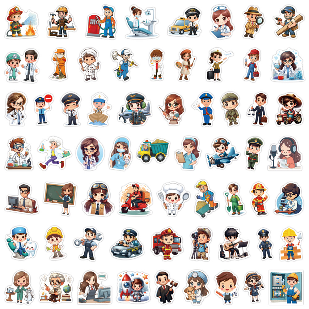Kids Toys Cartoon Images - 60 個キャリアワークキャリアステッカー漫画アニメーション画像 DIY 装飾可能な電話ケースラップトップ iPad 防水ステッカー子供のおもちゃ