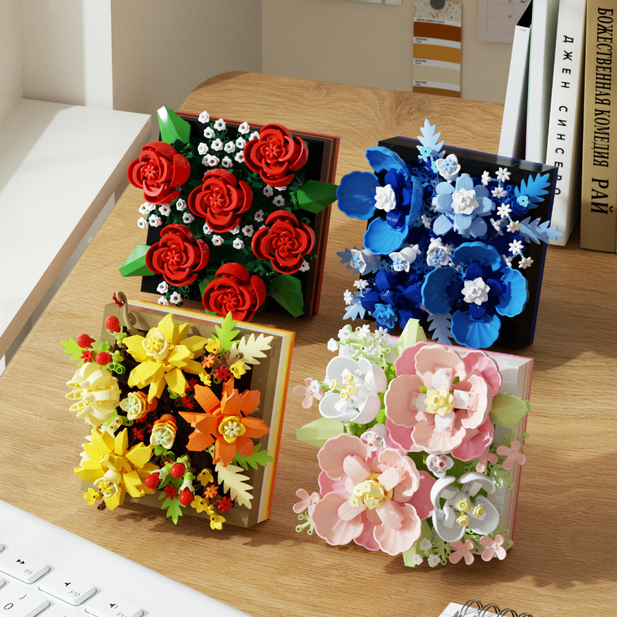Kids Toys Under 500 - ローズマイクロダイヤモンド粒子花ビルディングブロック花モデルセットレンガロマンチックな DIY ホームデコレーションおもちゃ子供女の子ギフト