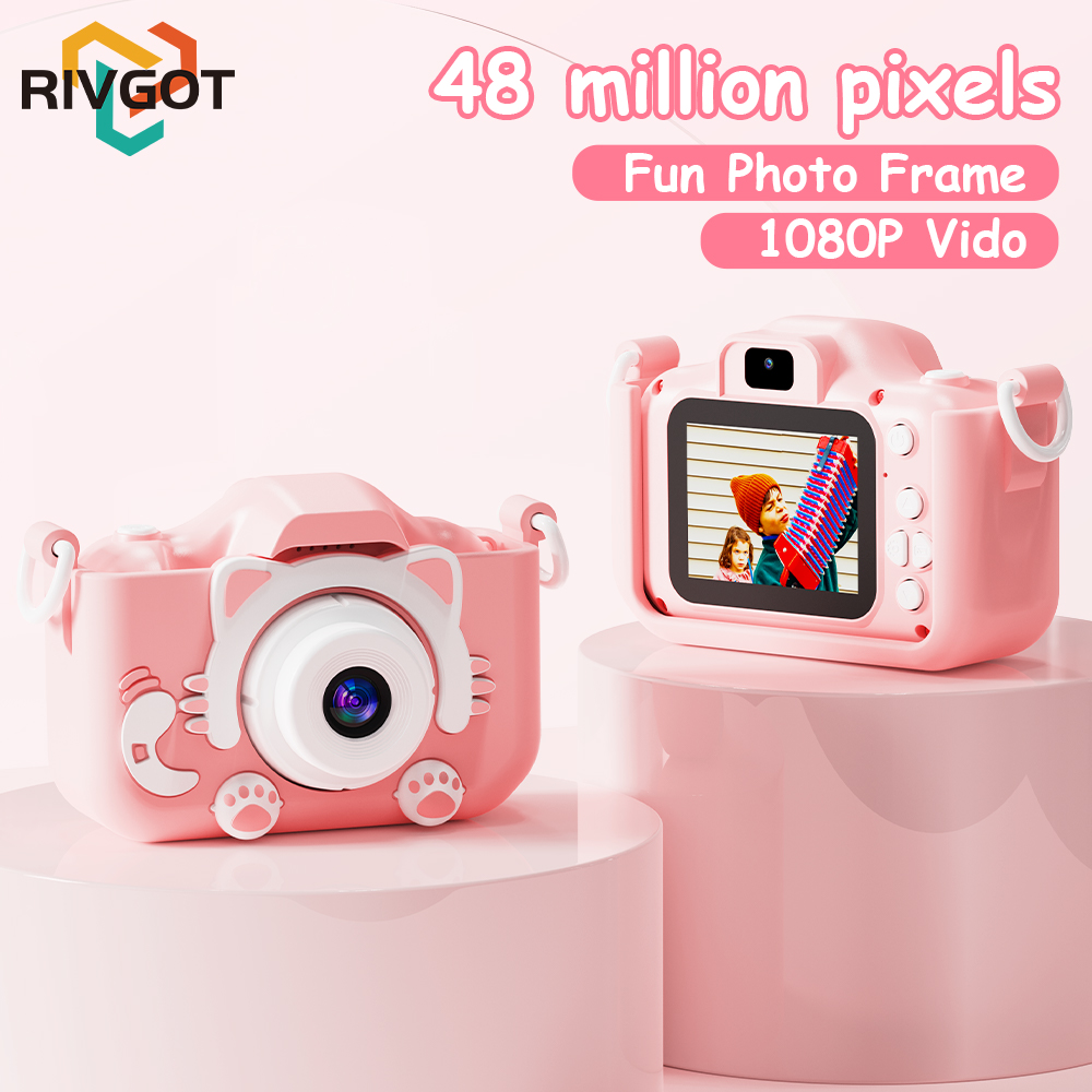 Kids Toys Videos - 女の子用デジタルビデオカメラ,1080p HDカメラ,32GB SDカード,2インチIPSスクリーン,おもちゃのカメラ,誕生日プレゼント