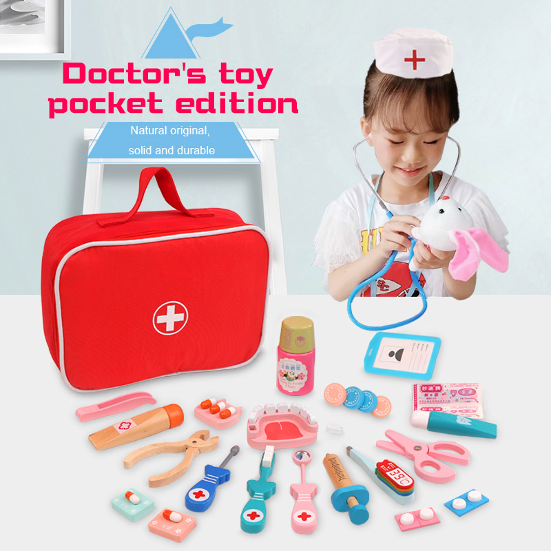 Kids Toys Doctor Set - ごっこ遊びドクターおもちゃ木製シミュレーション歯医者チェックブラシ歯磨き薬セットロールプレイング教育玩具子供のための子供用