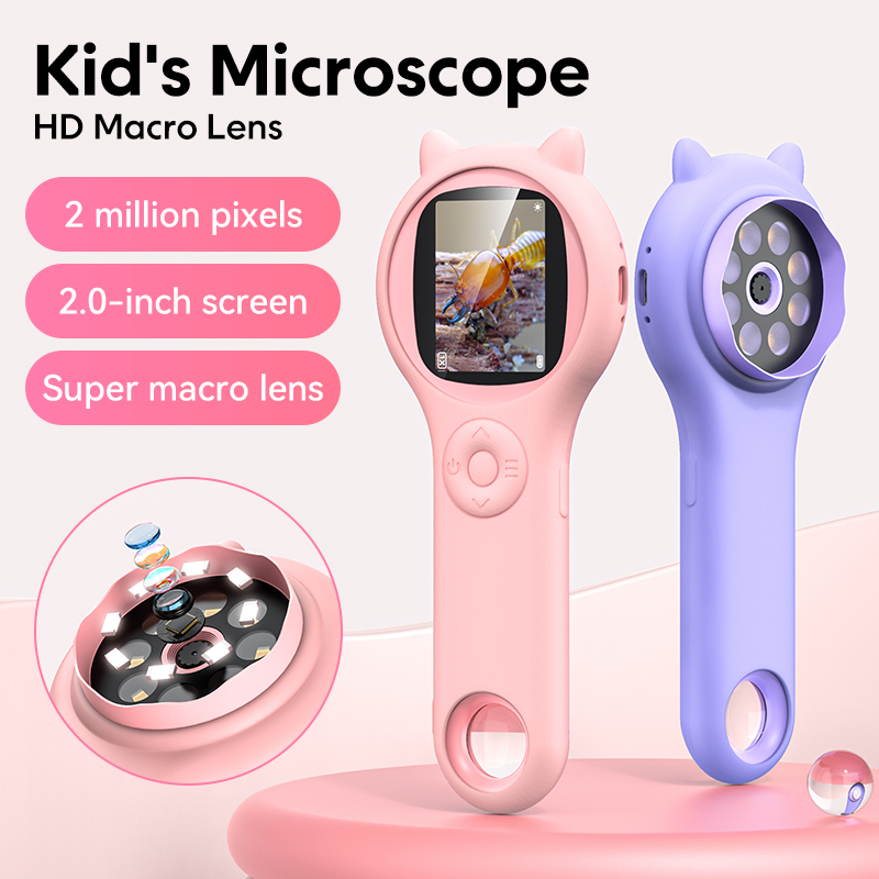 Kids Toys Videos - ミニ子供光学顕微鏡写真とビデオ機能 500X 顕微鏡世界を観察科学子供知育玩具