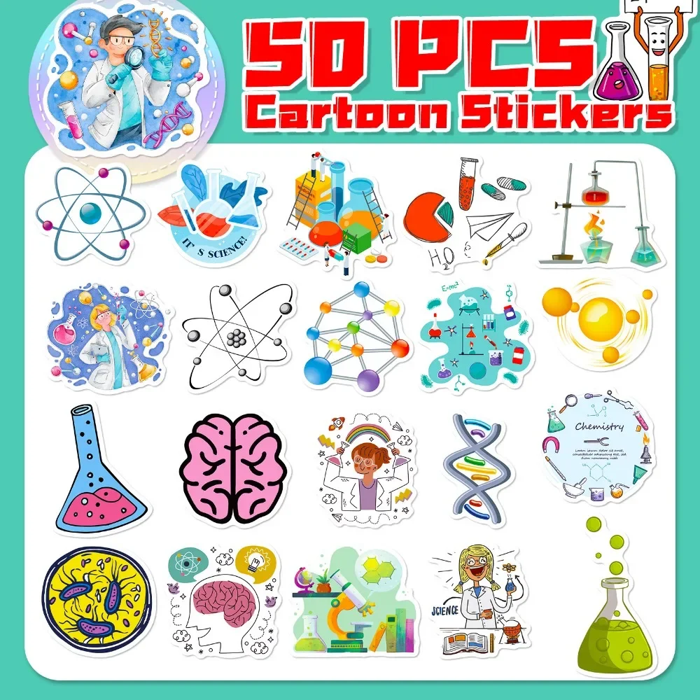 漫画科学実験室ステッカー、DIY装飾、ラップトップ、電話、ス - Kids Toys Vintage のレビューと価格