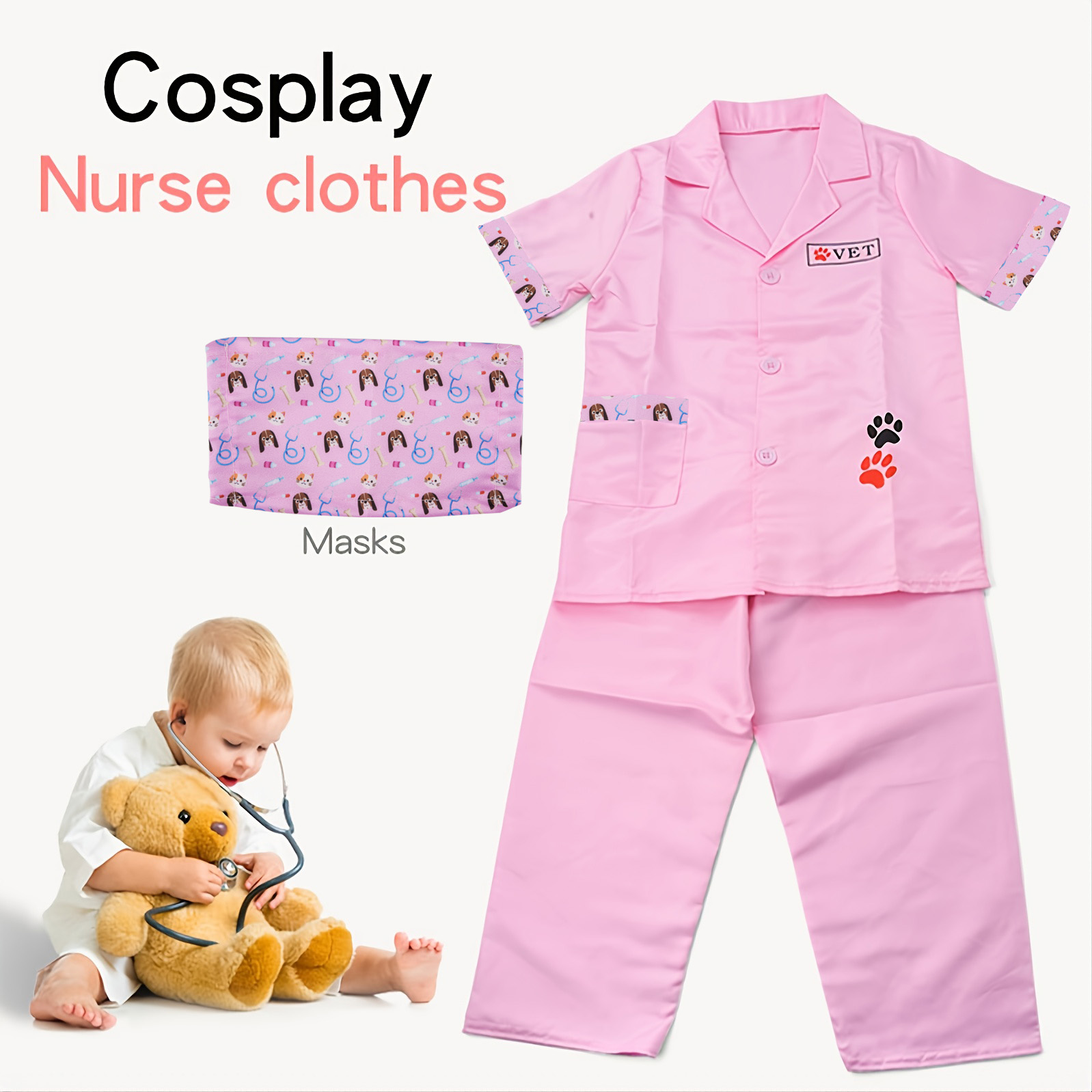 子供用ペットドクターロールプレイ獣医服ファミリードレスアップ - Kids Toys Doctor Set のレビューと価格