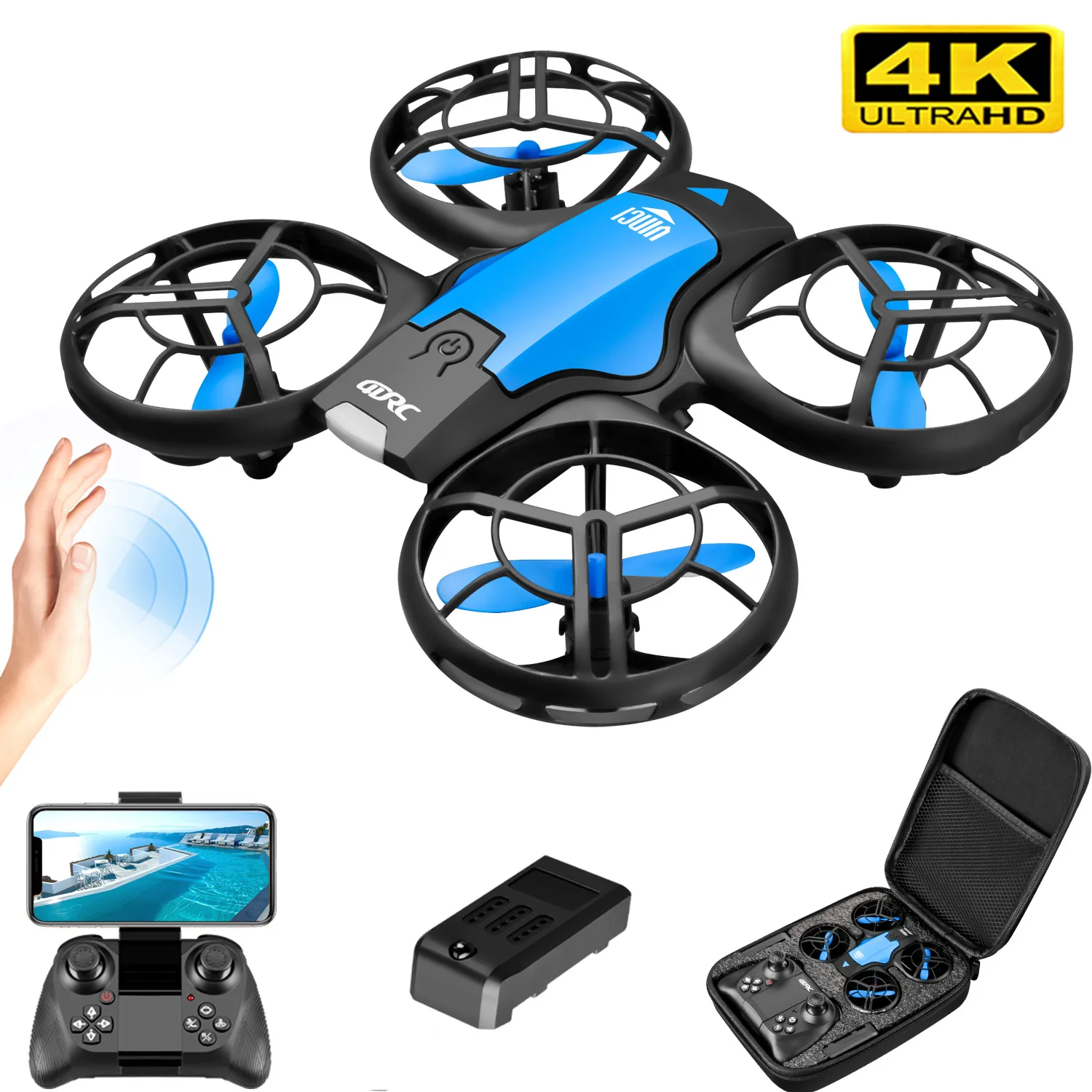 V8新型ミニドローン 4KプロフェッショナルHD 1080P - Kids Toys Drone のレビューと価格
