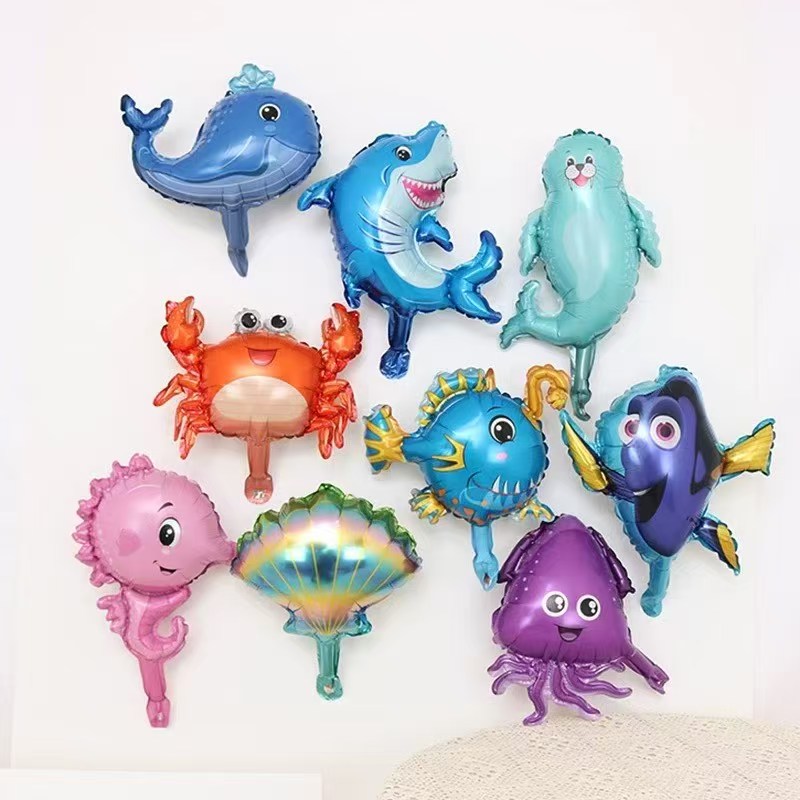 9 個ミニ海の言葉のテーマカニの殻海の魚の形のホイルバルーン - Water Balloon Set のレビューと価格