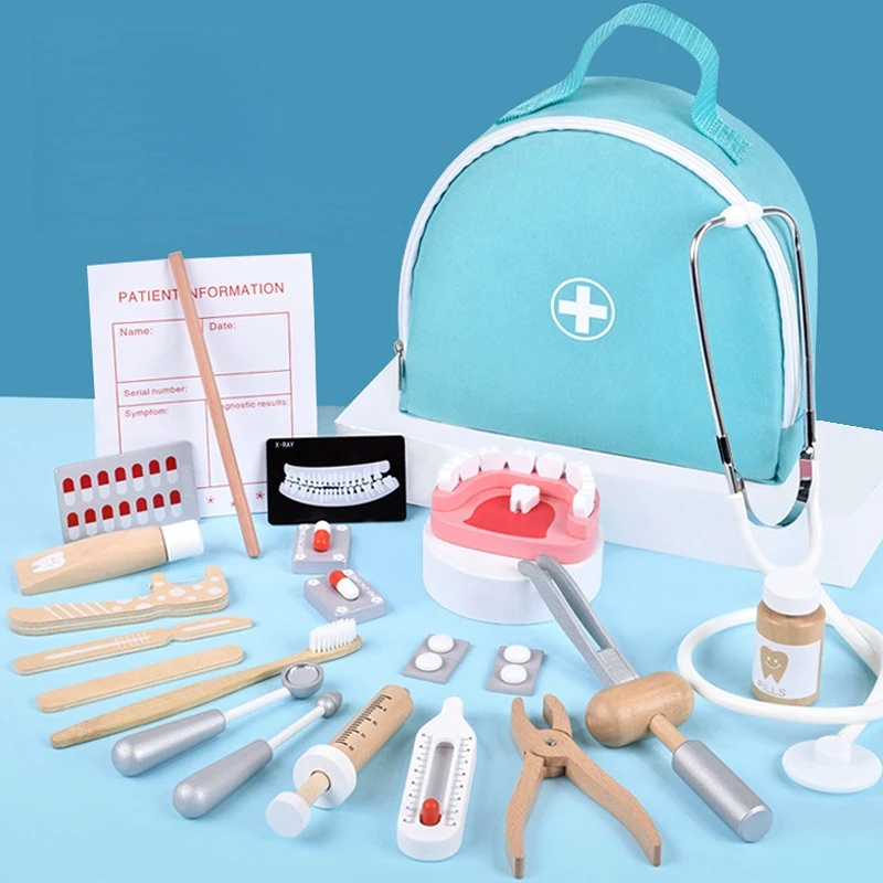 新しい子供向けごっこ遊びおもちゃ 木製ごっこ遊びお医者さんご - Kids Toys Doctor Set のレビューと価格