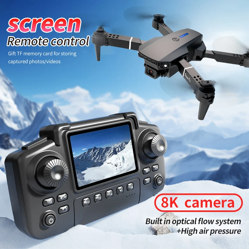 プロフェッショナルE88 PROドローン、スクリーン付き8K - Kids Toys Drone のレビューと価格