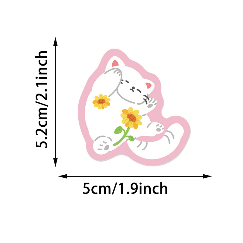 50枚入り カラフルな漫画風花柄猫グラフィティステッカー D - Kids Toys Cartoon Images のレビューと価格