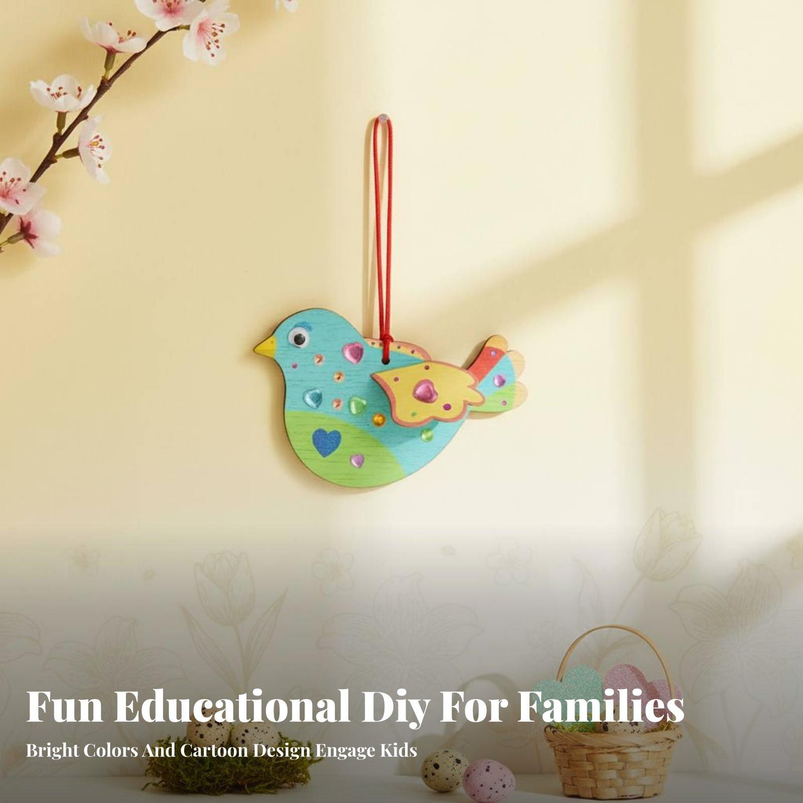 8ピース 3D木製鳥クラフトキット 教育玩具 木製鳥の吊り下 - Kids Toys Home のレビューと価格