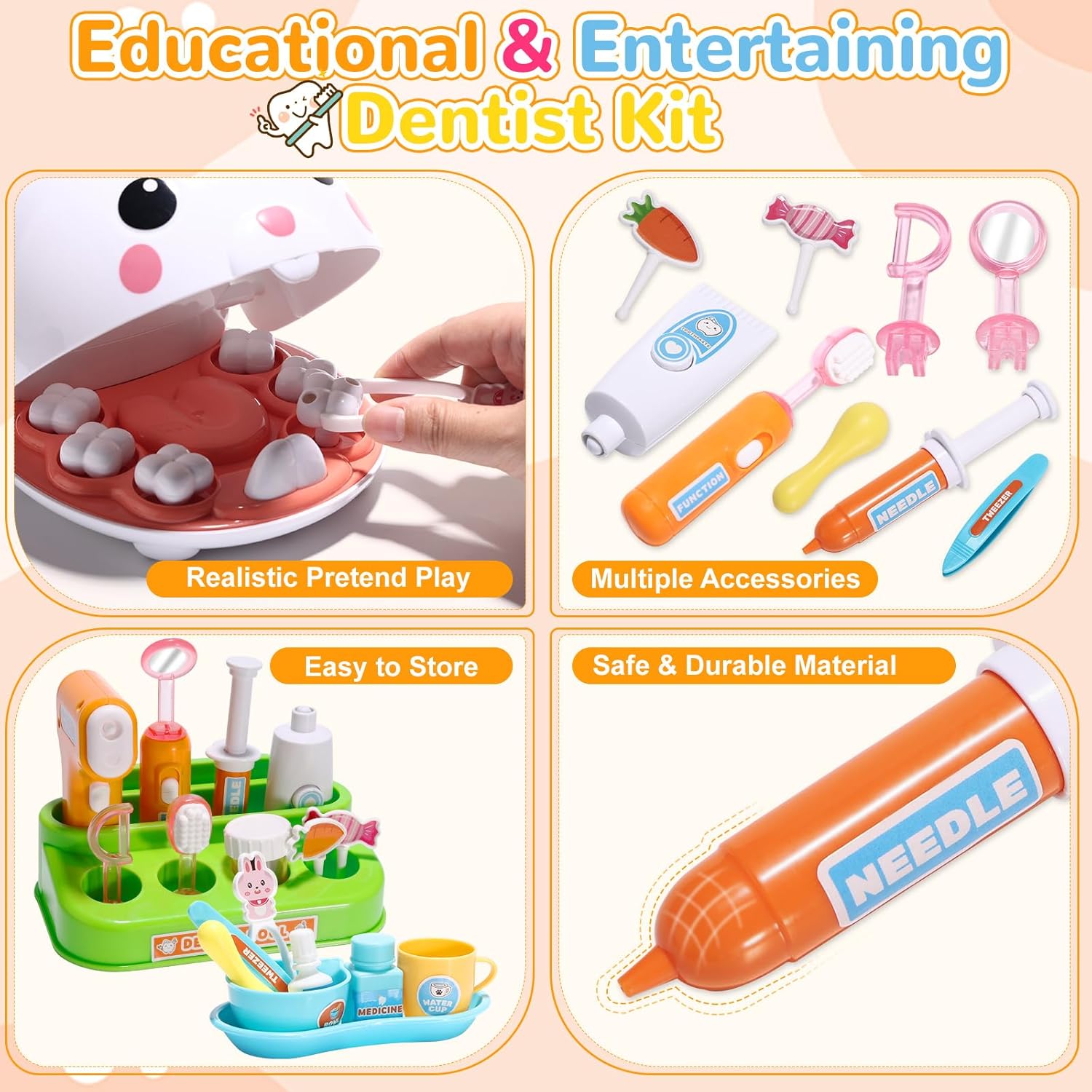 歯医者キットごっこ遊びセット歯歯科用ツール医療ペットドクター - Kids Toys Doctor Set のレビューと価格