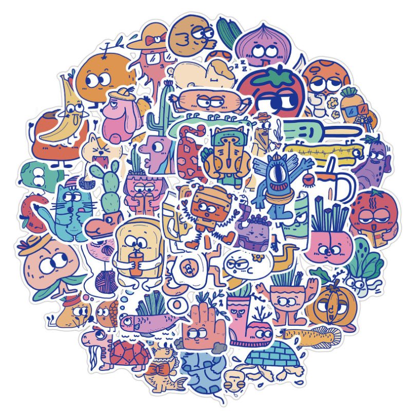ステッカー漫画モンスター画像落書き,防水,スケートボード,旅 - Kids Toys Cartoon Images のレビューと価格