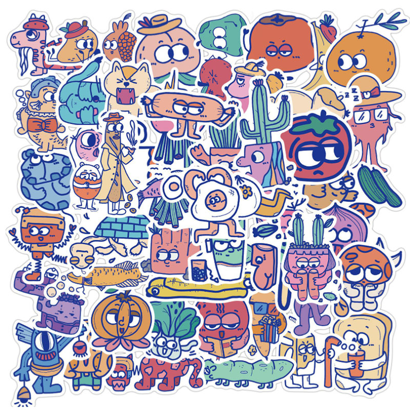 ステッカー漫画モンスター画像落書き,防水,スケートボード,旅 - Kids Toys Cartoon Images のレビューと価格