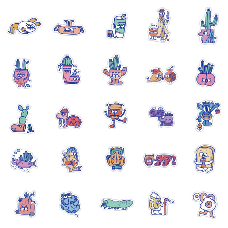 ステッカー漫画モンスター画像落書き,防水,スケートボード,旅 - Kids Toys Cartoon Images のレビューと価格