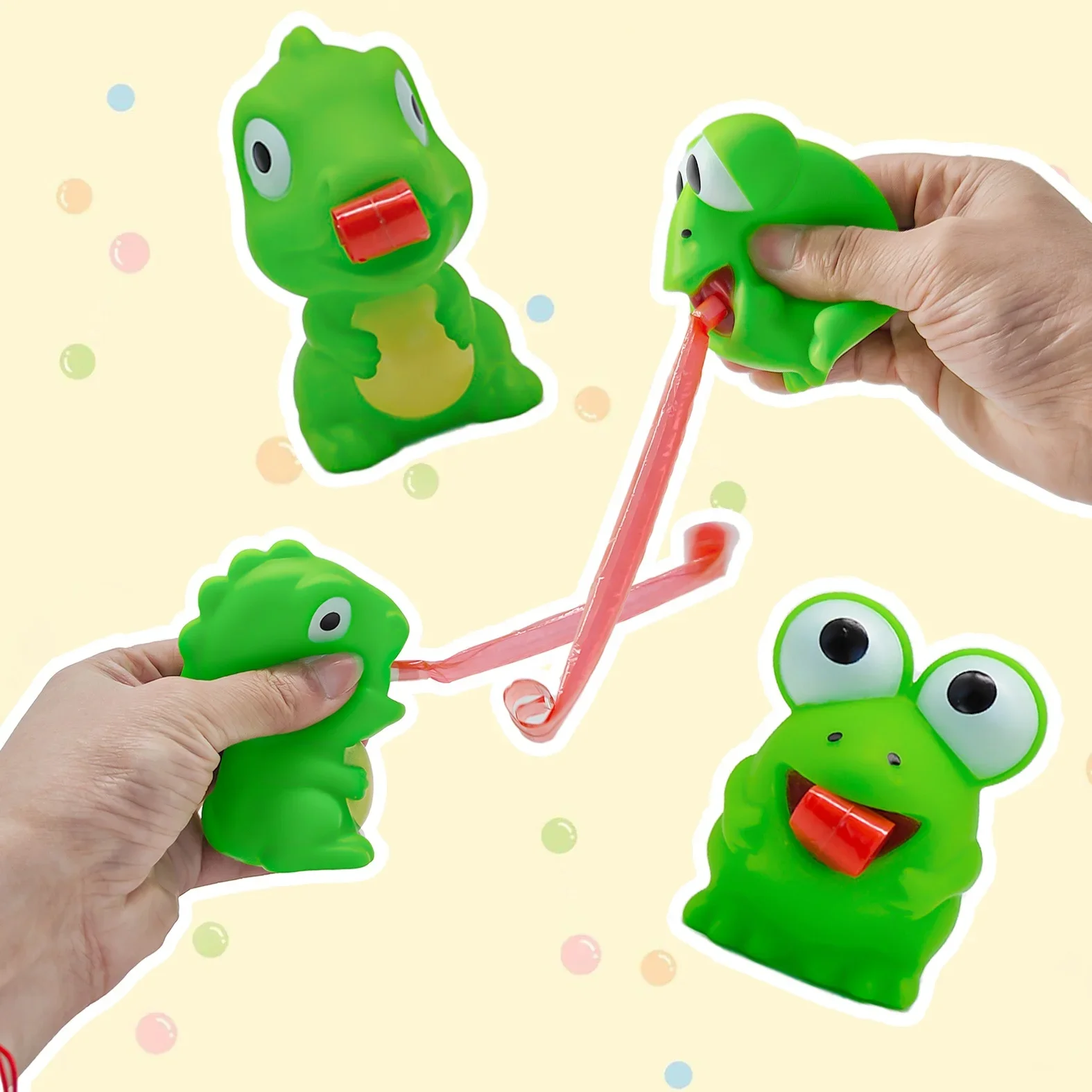 フィジェット減圧ピンチトイ　クリエイティブなカエル恐竜　舌を - Kids Toys Videos のレビューと価格
