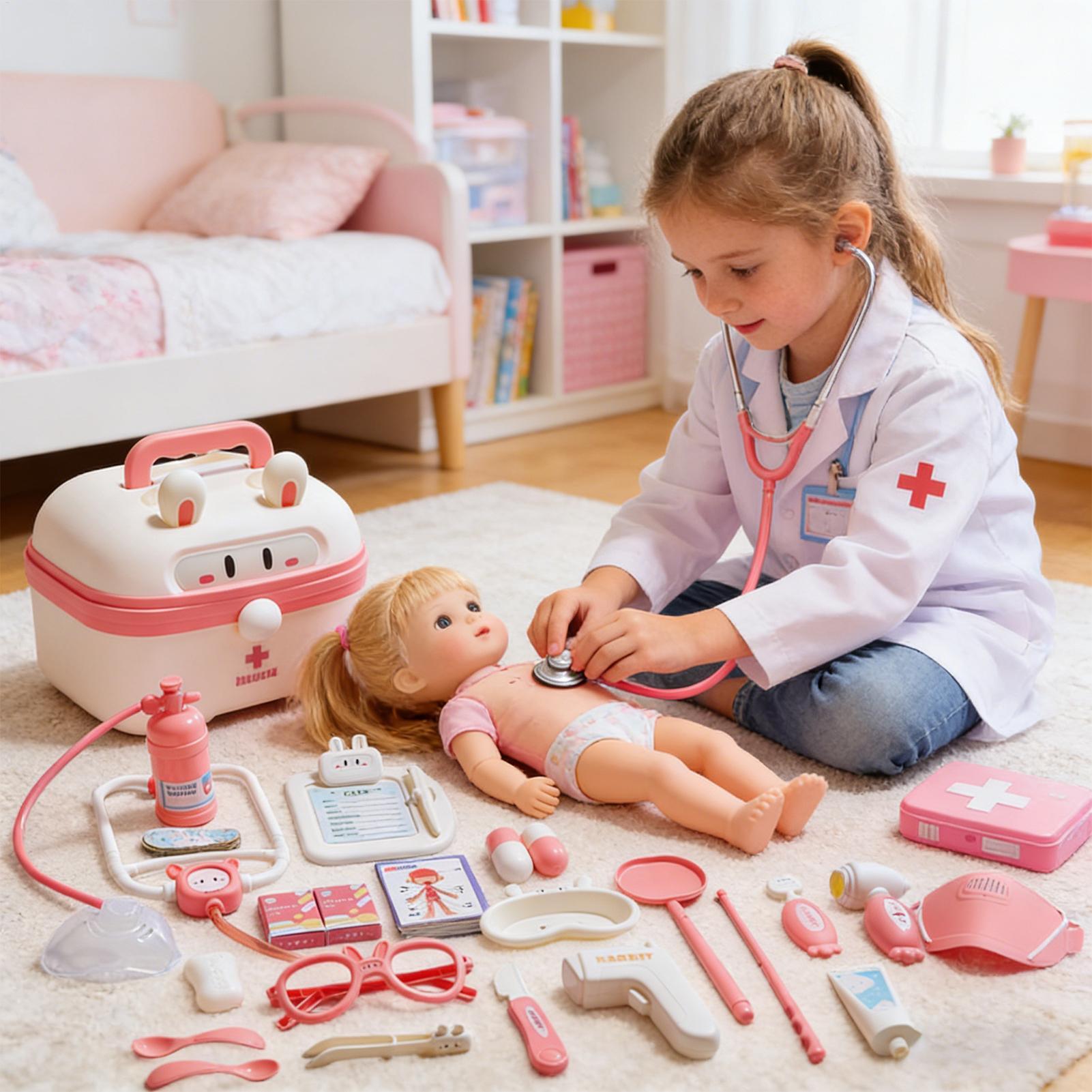 子供用お医者さんおもちゃ、病院ごっこ遊びセット、音と光付き、 - Kids Toys Doctor Set のレビューと価格