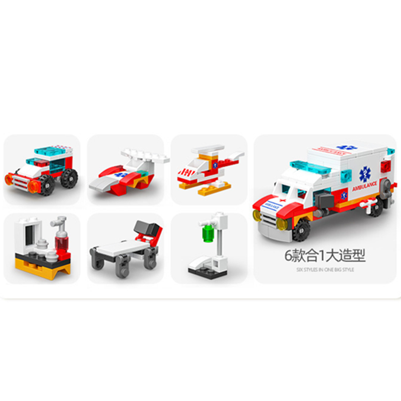 6in1 新しい救急車護衛車ヘリコプター救急救命士ドクターミ - Kids Toys Doctor Set のレビューと価格