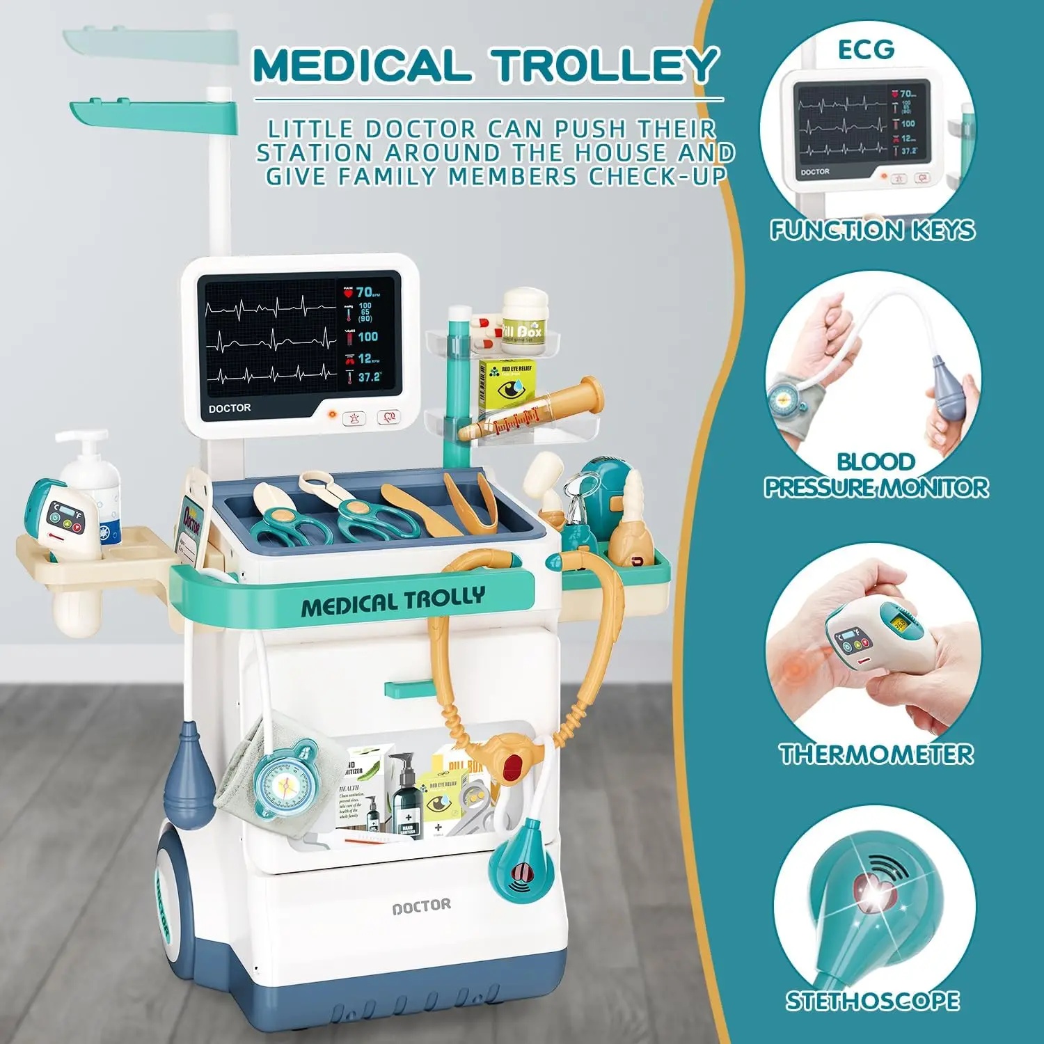 ごっこ遊びドクターツール聴診器おもちゃドクター医療プレイセッ - Kids Toys Doctor Set のレビューと価格
