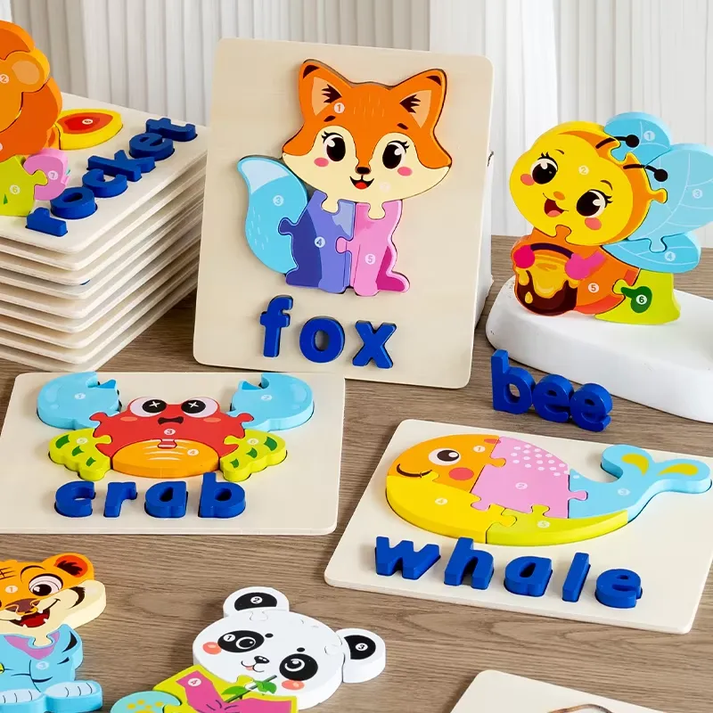 3D動物交通パズル スペルアルファベット学習ブロックボードゲ - Kids Toys And Games のレビューと価格
