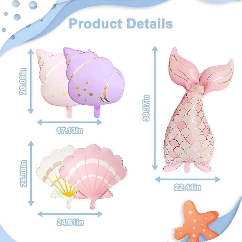 5個入りマーメイド誕生日デコレーションセット：オーシャンをテ - Water Balloon Set のレビューと価格
