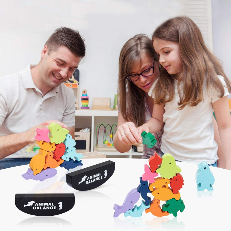 新しい子供モンテッソーリ木製動物バランスブロックボードゲーム - Kids Toys Videos のレビューと価格