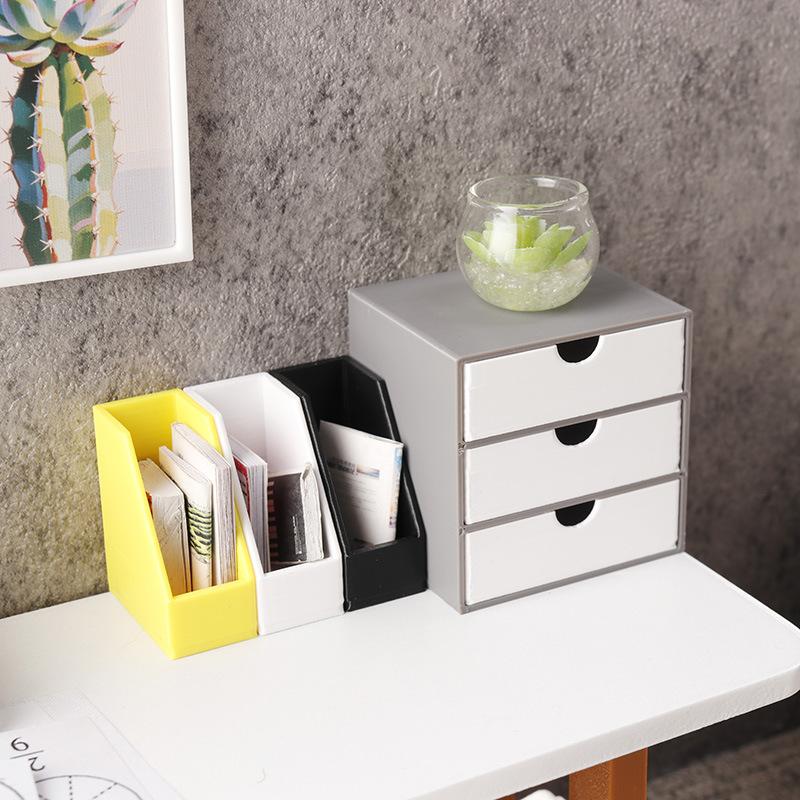 木製ドールハウス本棚 引き出し付き 1:12 ミニチュア収納 - Kids Toys Drawers のレビューと価格