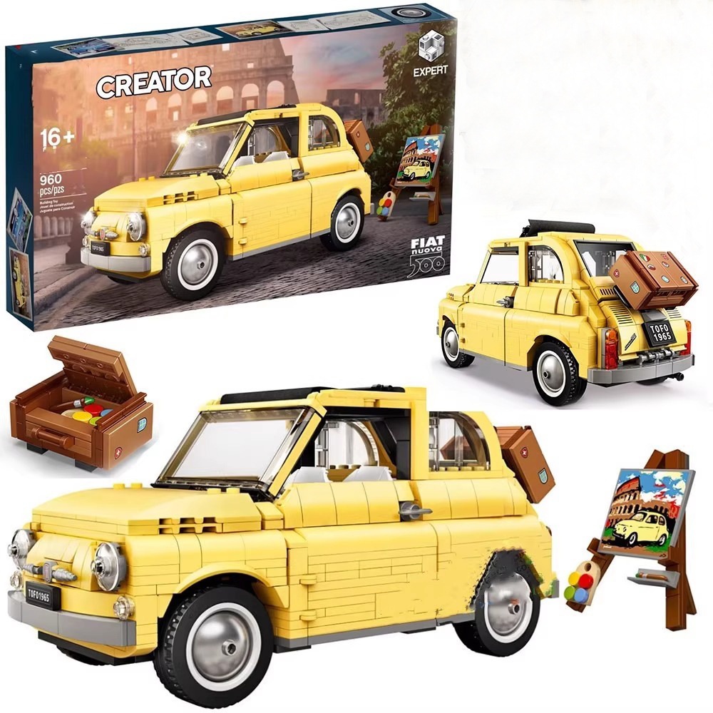 互換性のあるレゴ 10271 フィアット 500 トラベルカ - Kids Toys Under 500 のレビューと価格
