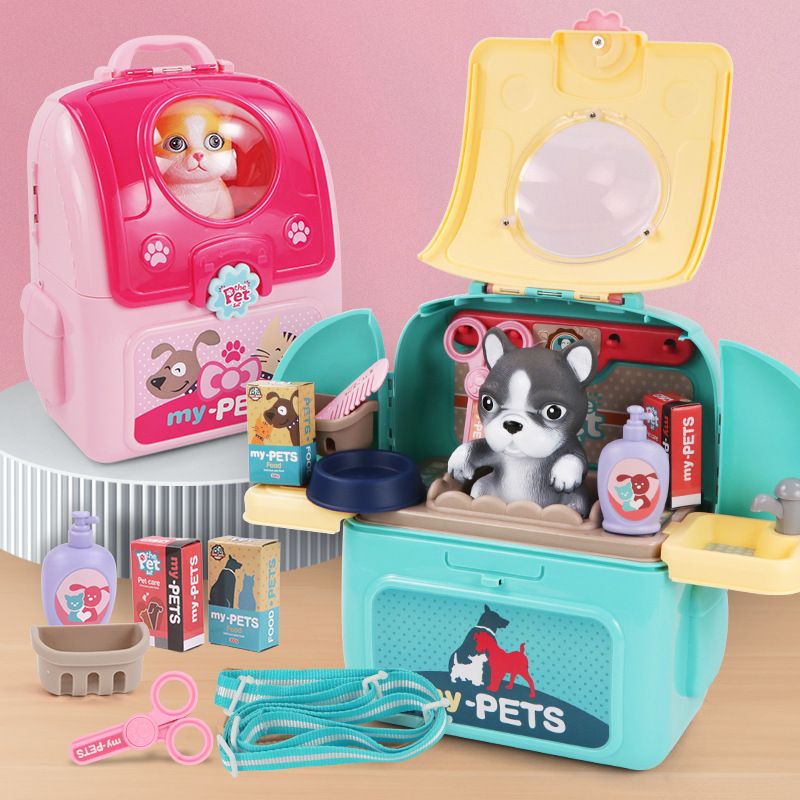 幼児用ペットケアプレイセット、バックパック付き犬用グルーミン - Kids Toys Doctor Set のレビューと価格