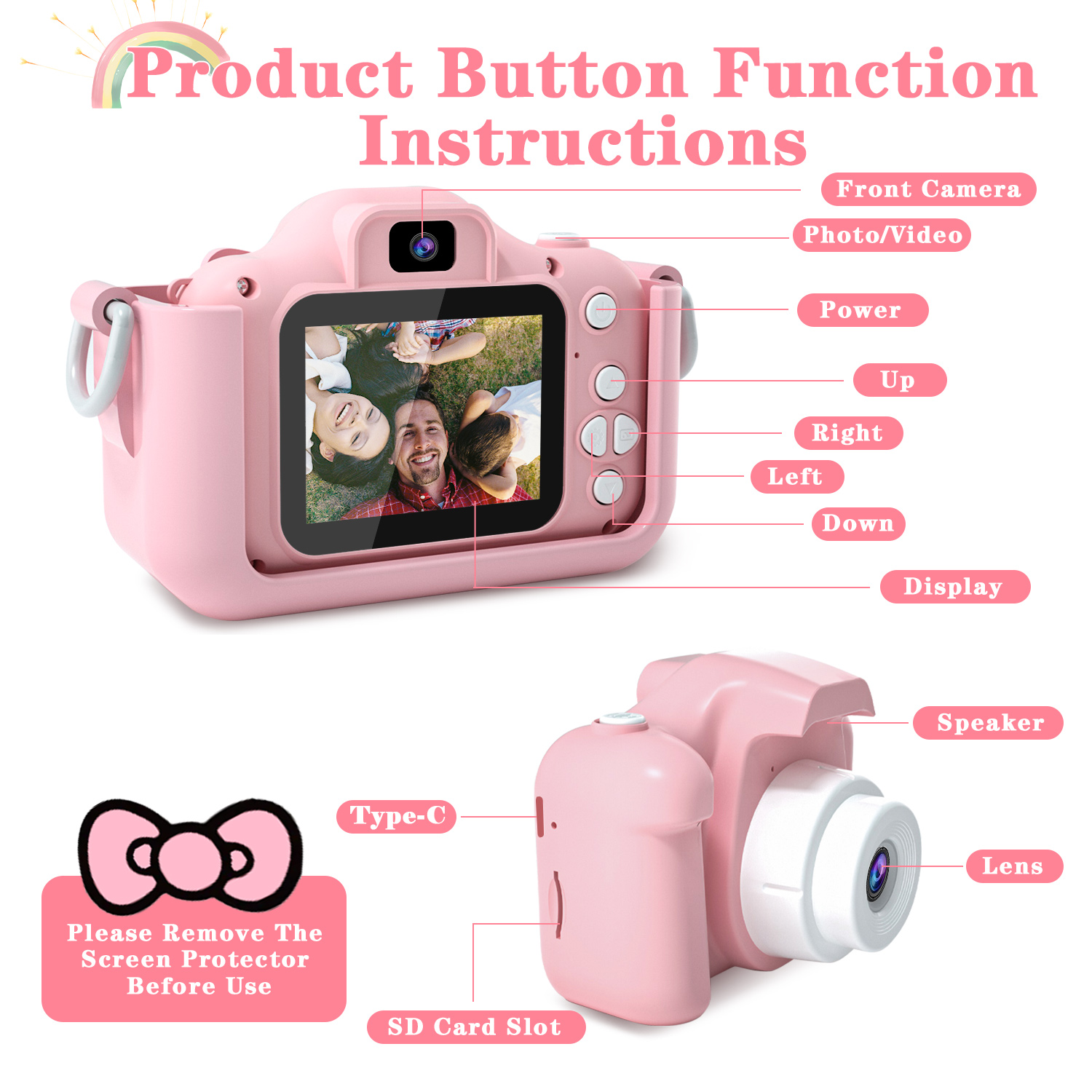 女の子用デジタルビデオカメラ,1080p HDカメラ,32G - Kids Toys Videos のレビューと価格