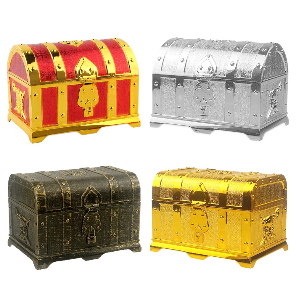 海賊宝箱装飾家庭用収納金貨宝箱ゴールドヴィンテージ家庭用おも - Kids Toys Vintage のレビューと価格
