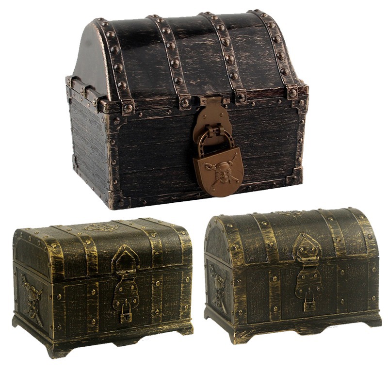 海賊宝箱装飾家庭用収納金貨宝箱ゴールドヴィンテージ家庭用おも - Kids Toys Vintage のレビューと価格