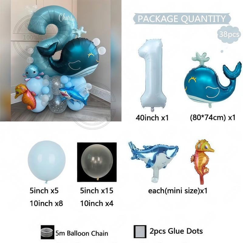 38個入り 海洋動物をテーマにした誕生日バルーンセット、クジ - Water Balloon Set のレビューと価格