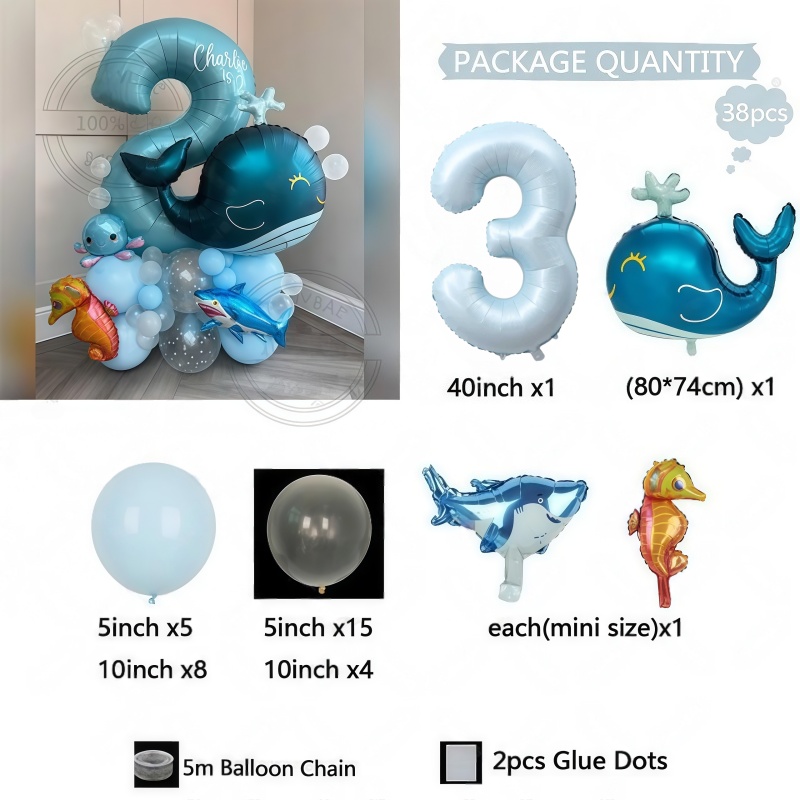 38個入り 海洋動物をテーマにした誕生日バルーンセット、クジ - Water Balloon Set のレビューと価格