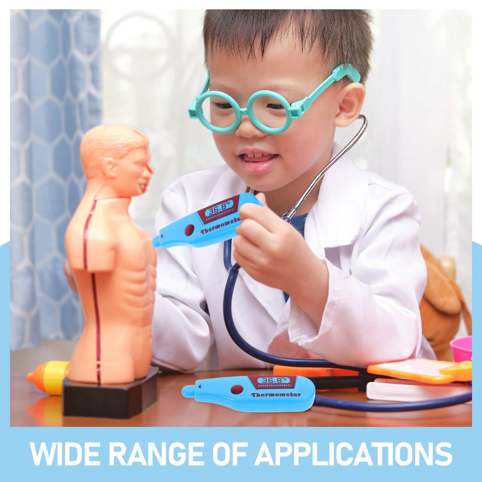 10個入りリアルな医者用体温計ごっこ遊びセット 子供用ロール - Kids Toys Doctor Set のレビューと価格