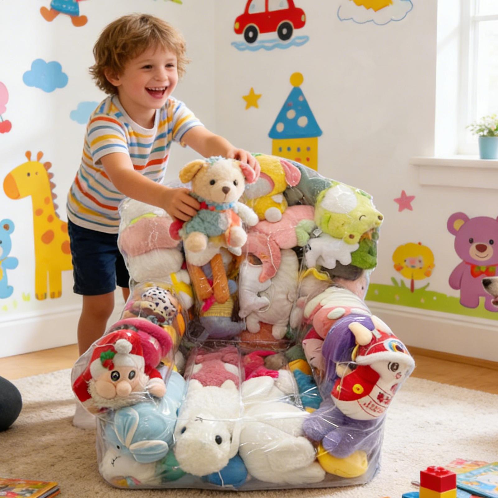 クリアなぬいぐるみビーンバッグチェアカバー、詰め替え可能なチ - Kids Toys Home のレビューと価格