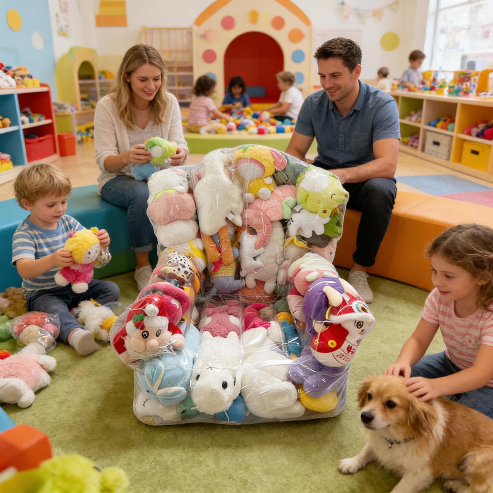 クリアなぬいぐるみビーンバッグチェアカバー、詰め替え可能なチ - Kids Toys Home のレビューと価格