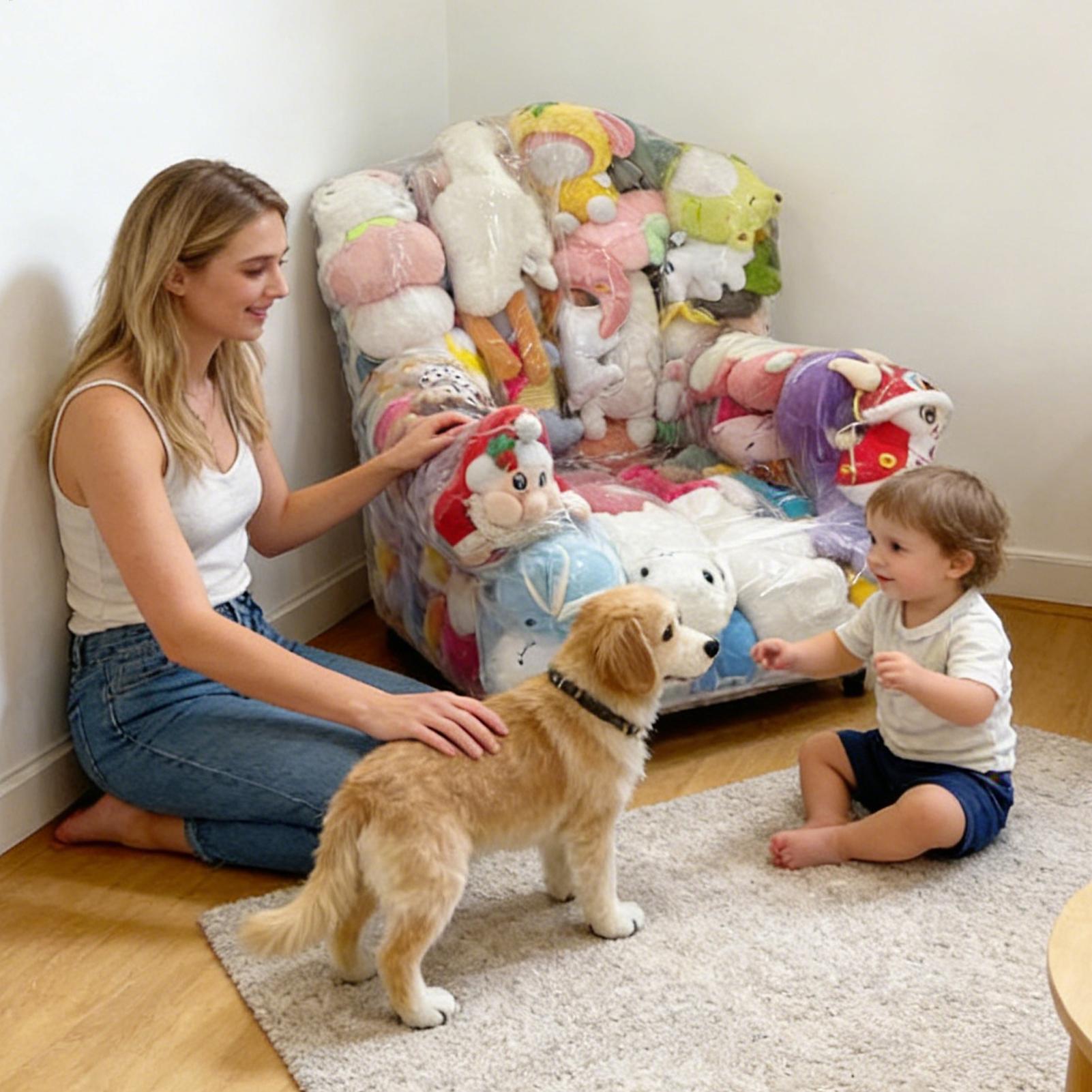 クリアなぬいぐるみビーンバッグチェアカバー、詰め替え可能なチ - Kids Toys Home のレビューと価格